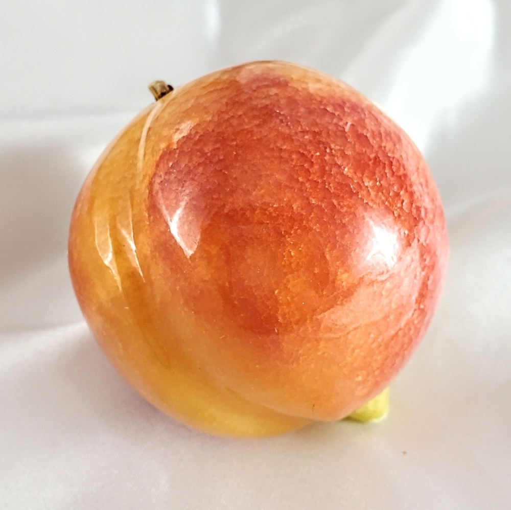 Vintage 1970s Alabaster marble stone peach, pink, yellow, green. RARE!